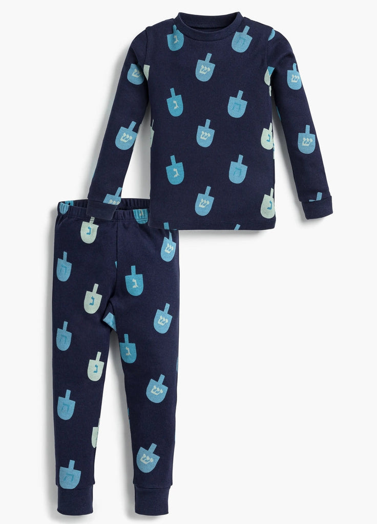 Two Piece Holiday Pajama Set || Hanukkah Dreidels