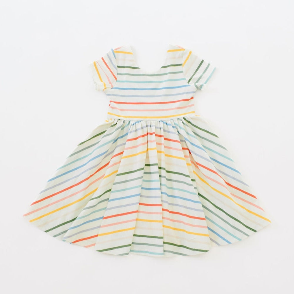 Classic Twirl Dress || Primary Stripe