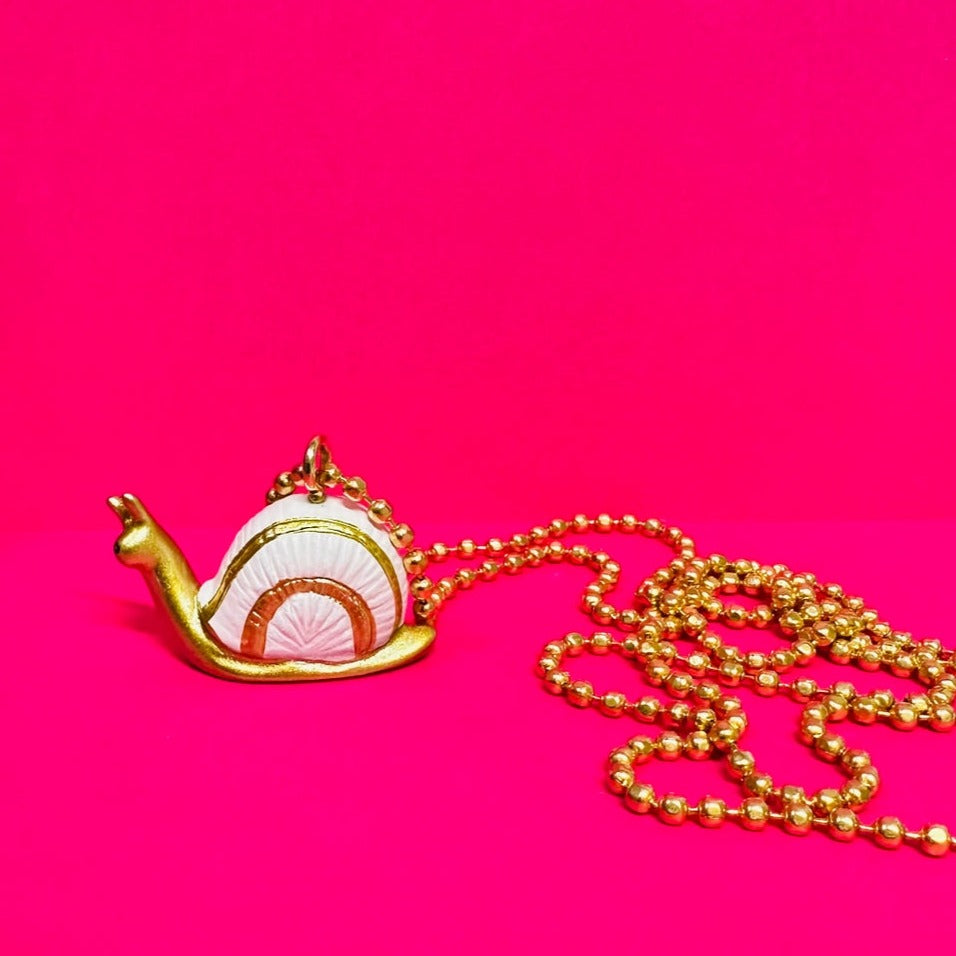 "Lady Glitter" Snail Necklace