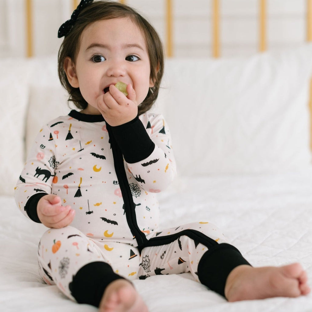Baby Double Zip Pajamas || Spooky Scenes