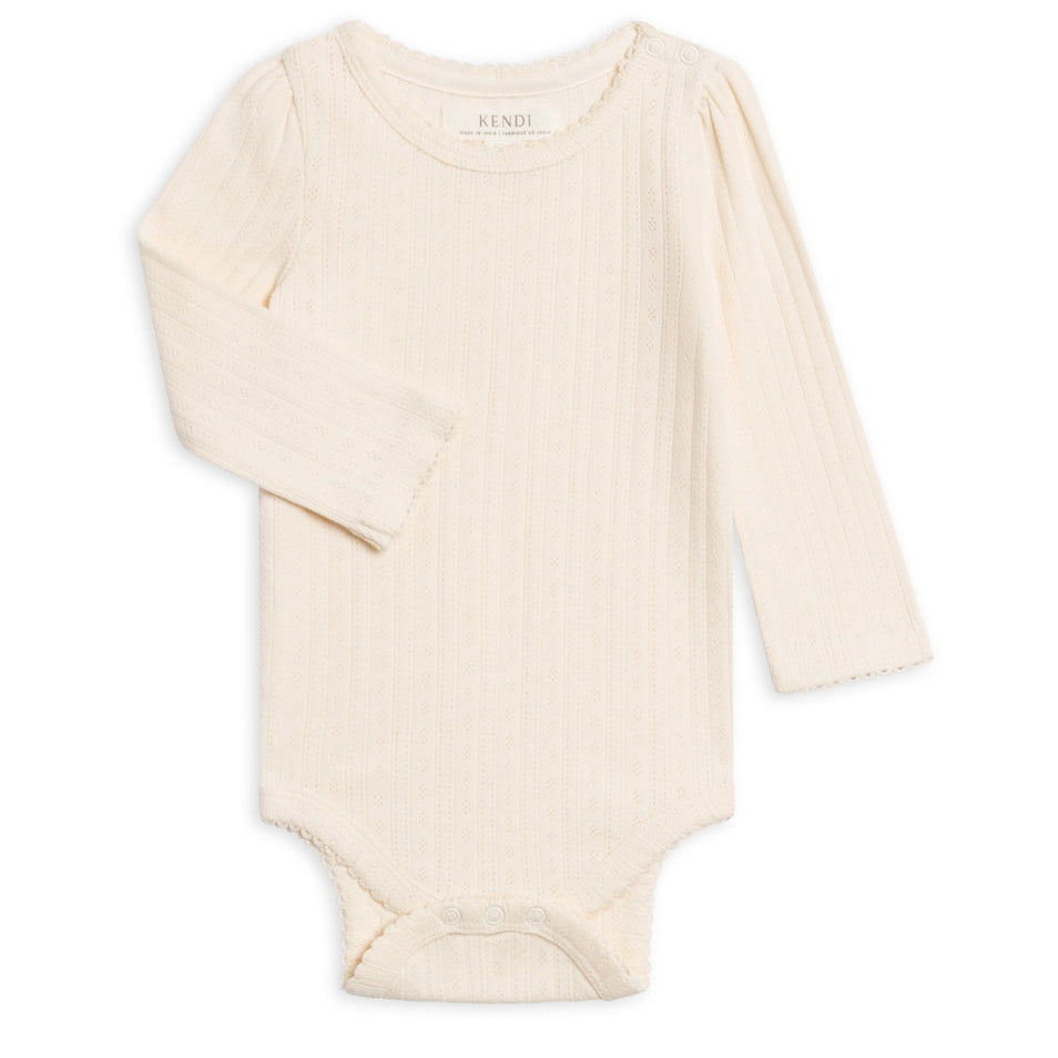 Thea Pointelle Bodysuit || Ivory