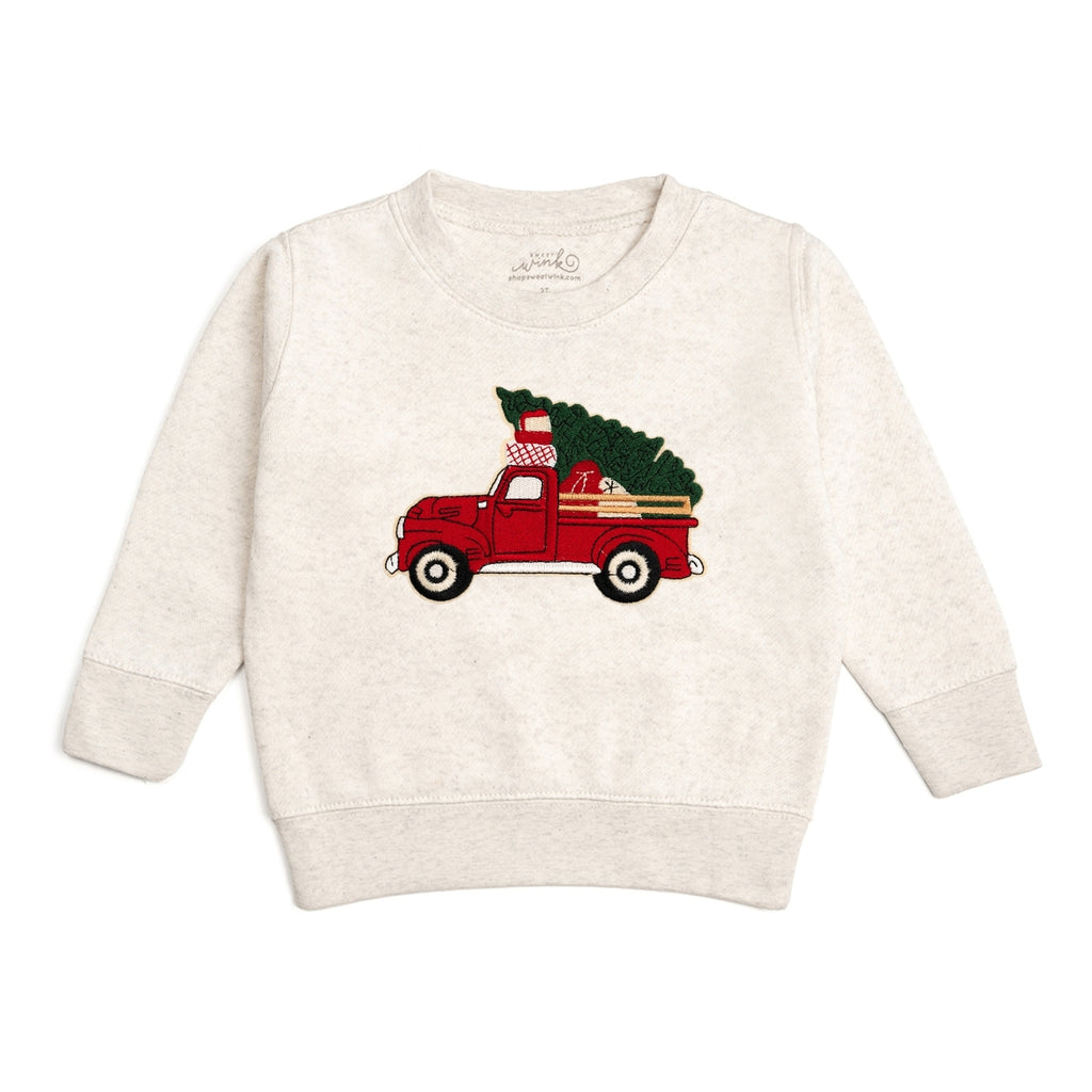 Christmas Truck Patch Sweatshirt