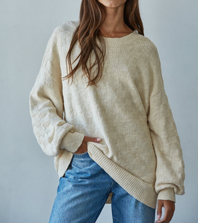 Knit Checkered Sweater