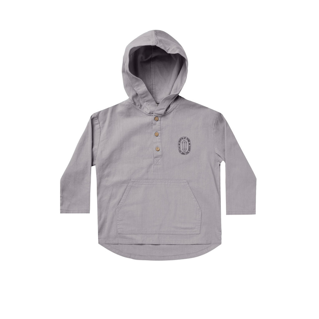 Henley Hoodie || French Blue