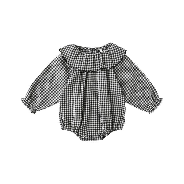 Collette Romper || Black Gingham