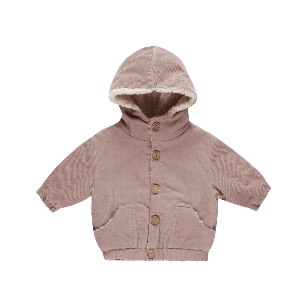 Corduroy Hooded Jacket || Mauve