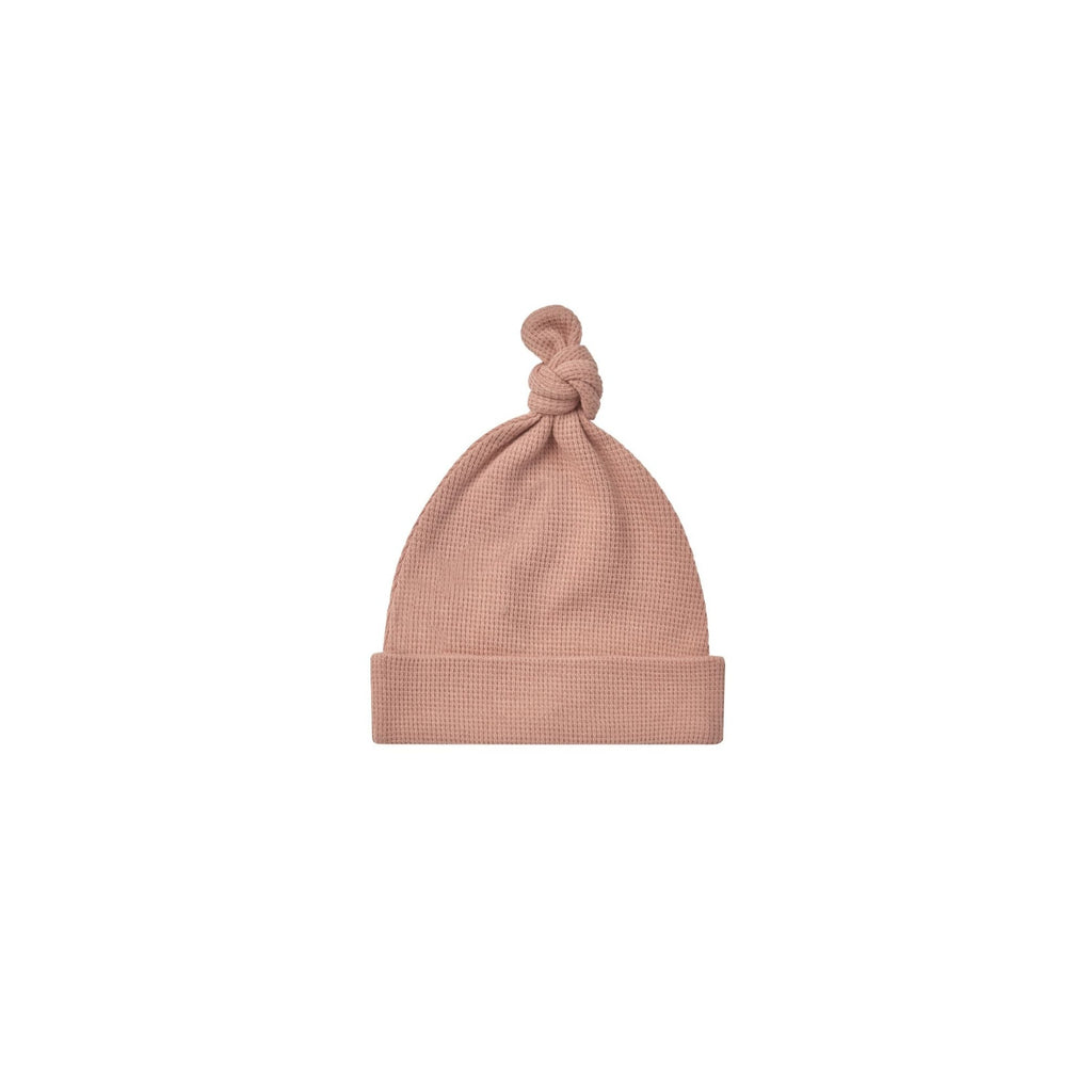 Waffle Knotted Baby Hat || Rose