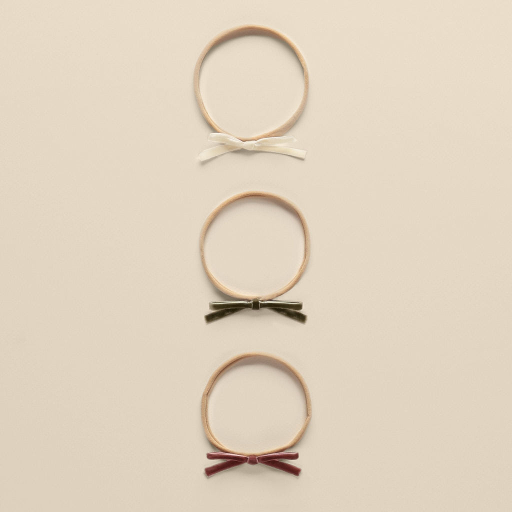 Velvet Bow Headband || Poppy, Ivory, Olive