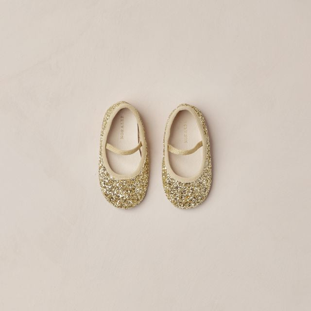 Ballet Flats || Gold Sparkle
