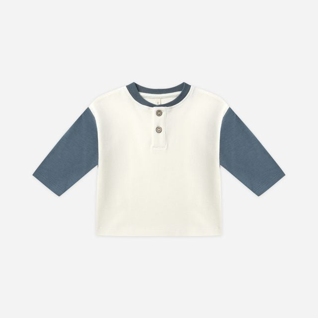 Long Sleeve Henley Tee || Ocean