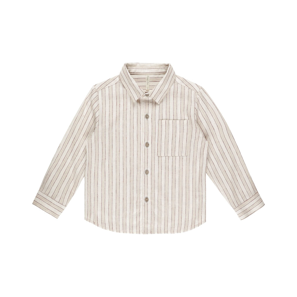 Collared Long Sleeve Shirt || Stone Stripe