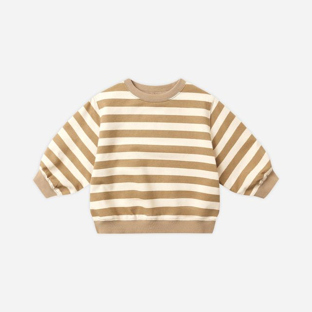 Oversized Crew Sweatshirt || Gold Stripe