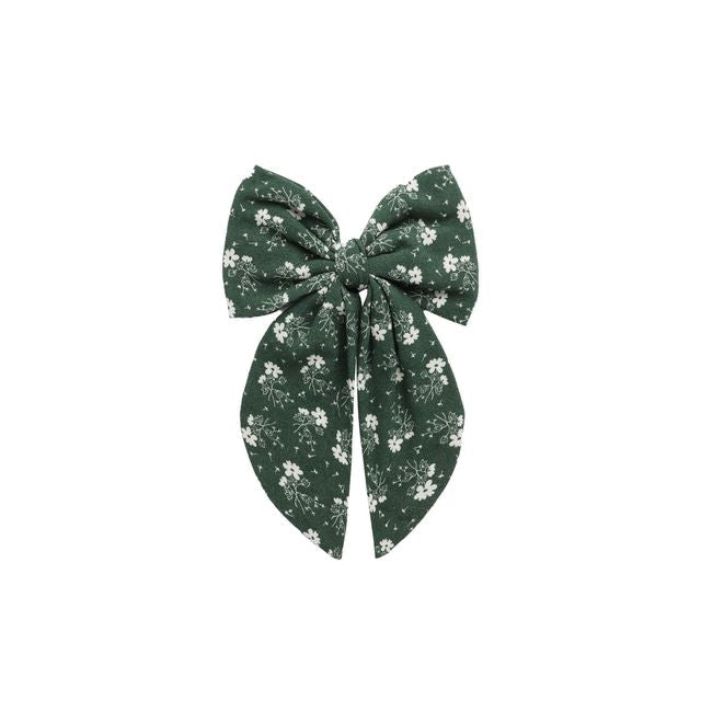 Oversized Bow || Green Ditsy