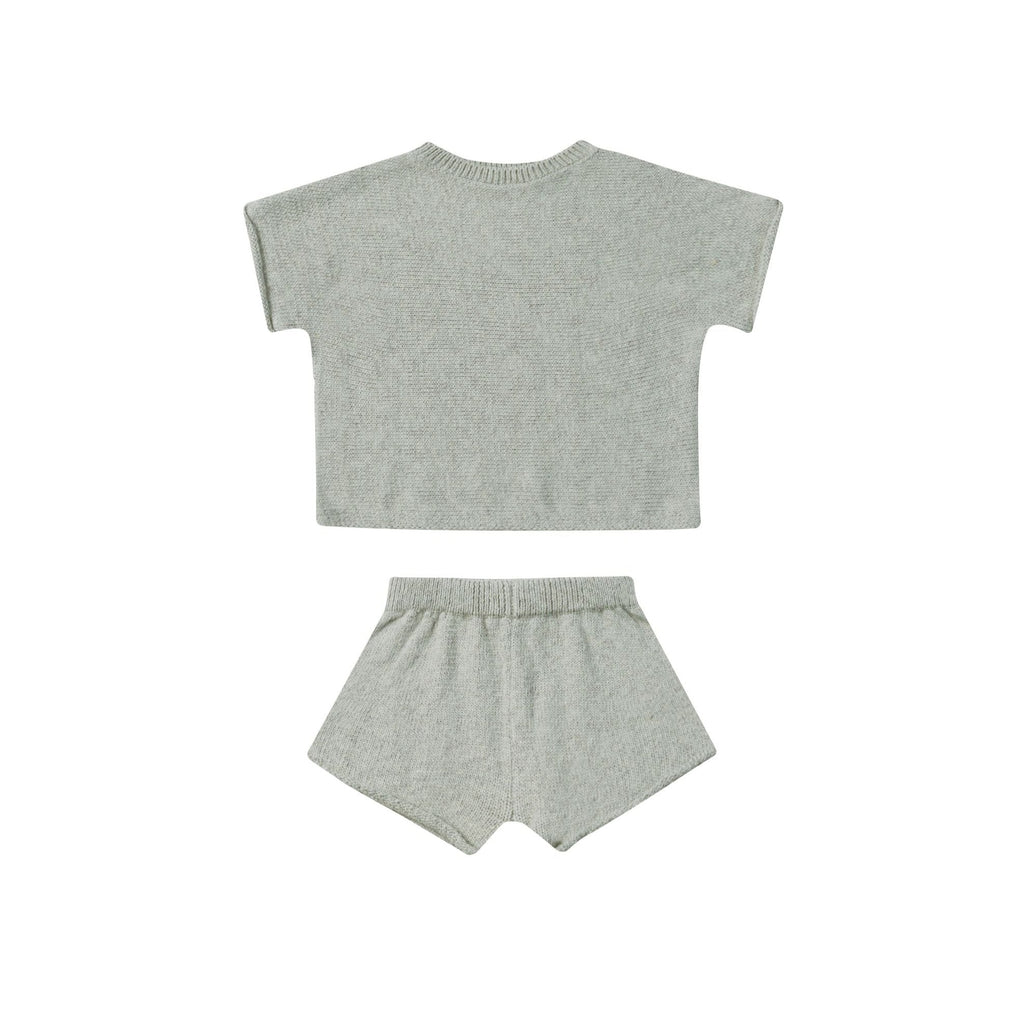 Relaxed Summer Knit Set || Heathered Sky
