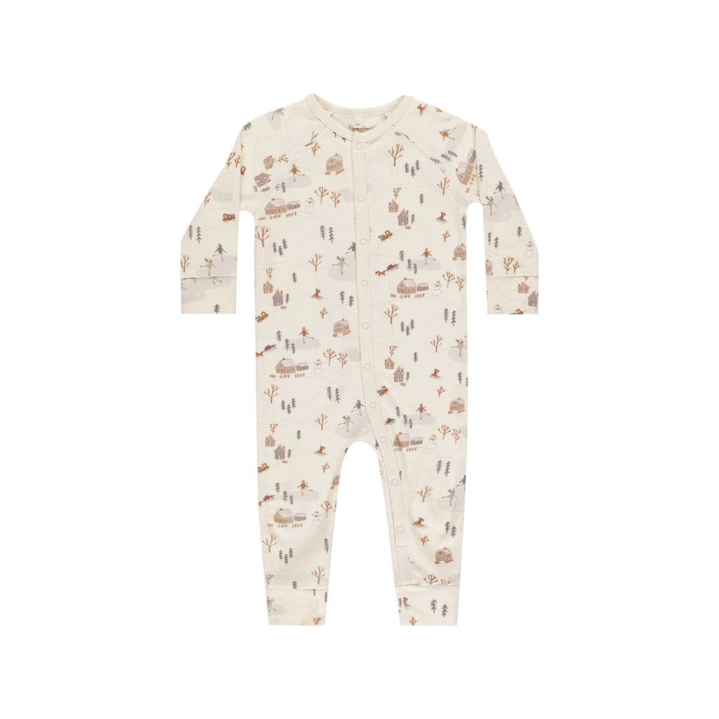 Organic Pajama Long John || Winter Town