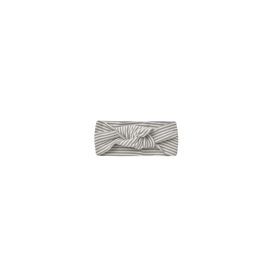 Ribbed Knotted Headband || Lagoon Micro Stripe