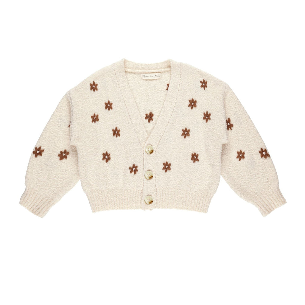 Boxy Crop Cardigan || Flowers