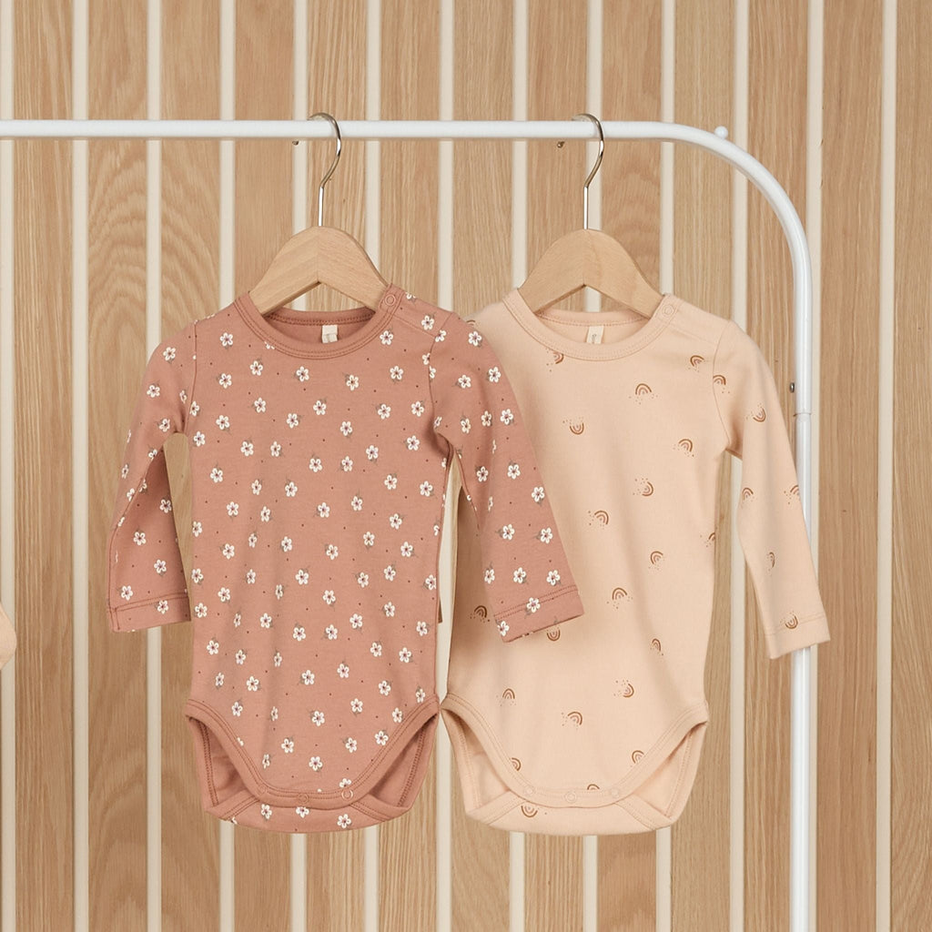 Jersey Bodysuit 2 Pack || Rose Ditsy, Rainbows