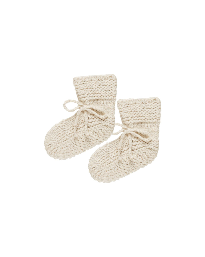 Knit Booties || Speckled Natural