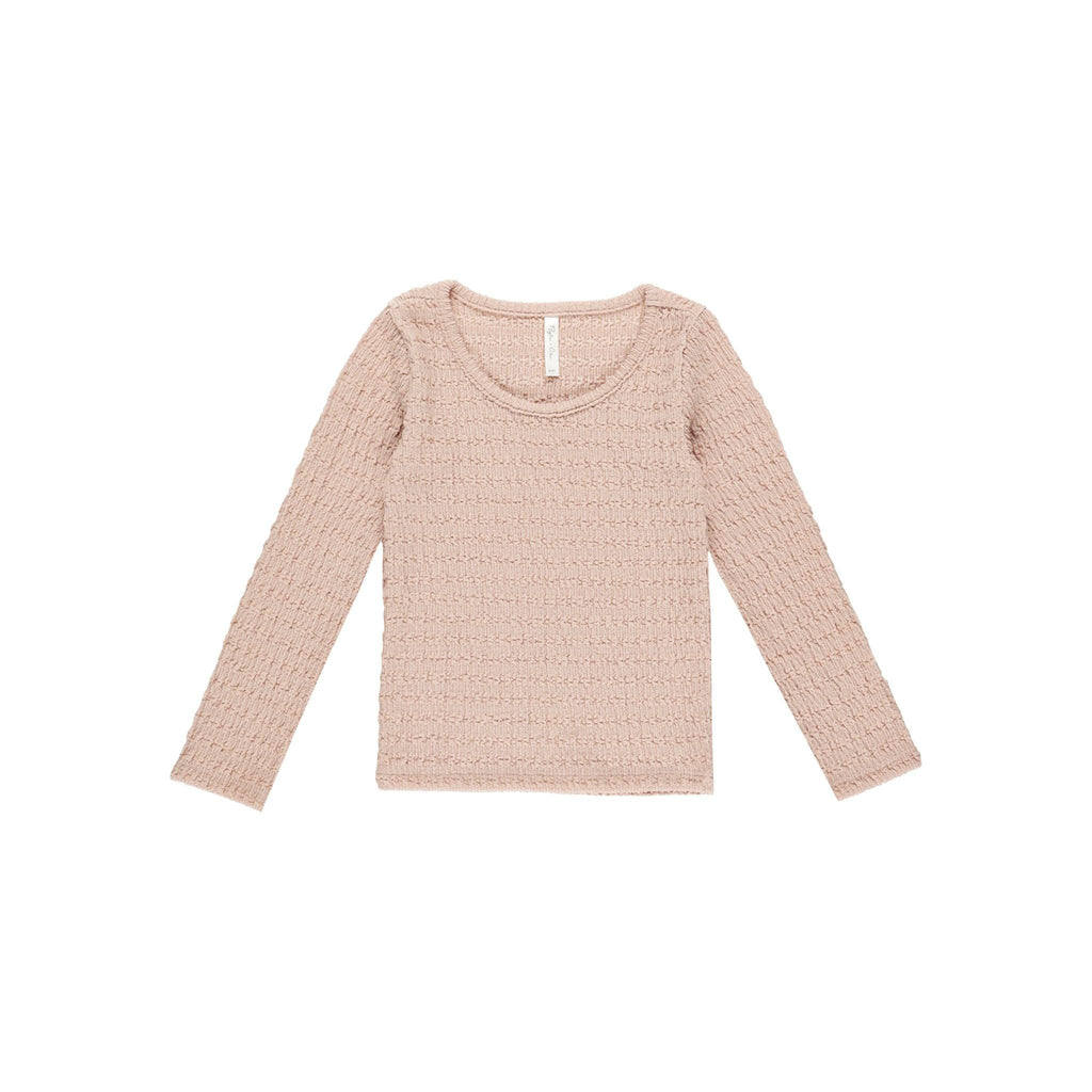 Textured Long Sleeve Top || Rose