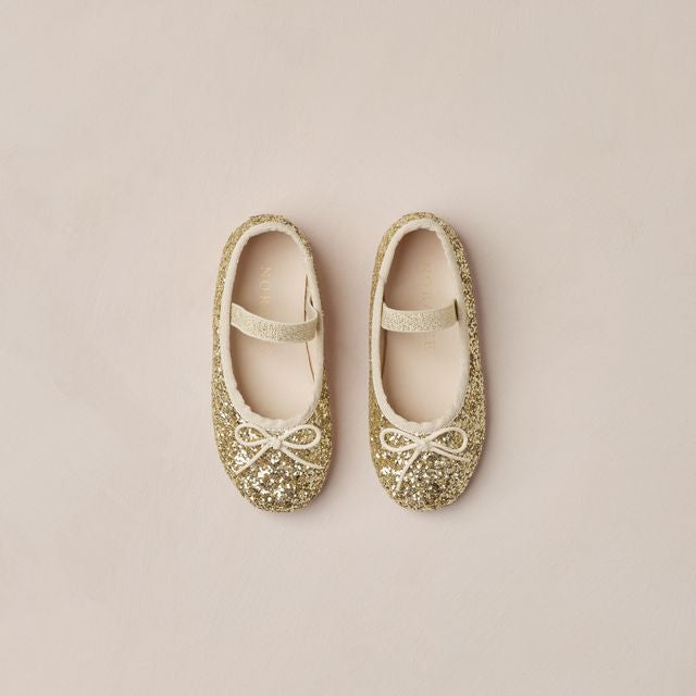 Ballet Flats || Gold Sparkle