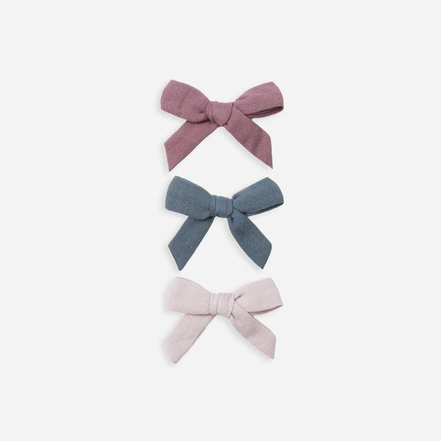 Bow W. Clip, set of 3 || Mulberry, Ocean, Lilac