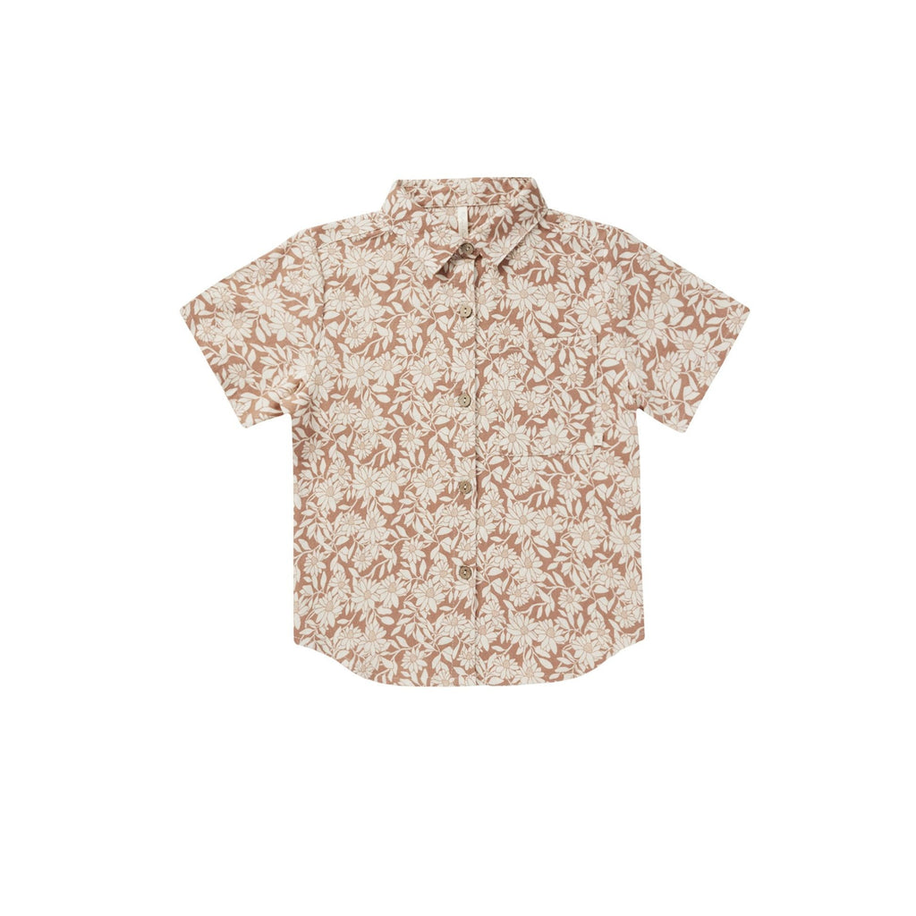 Collared Short Sleeve Shirt || Plumeria