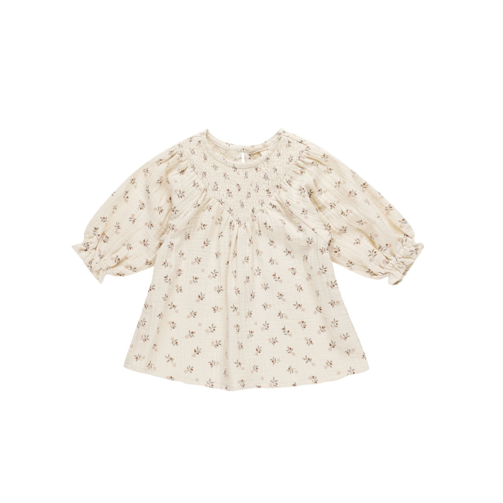 V Smocked Dress || Holly Berry