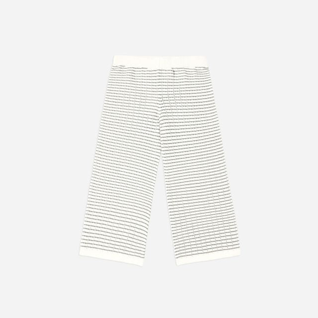 Knit Wide Leg Pant || Dusty Blue Stripe