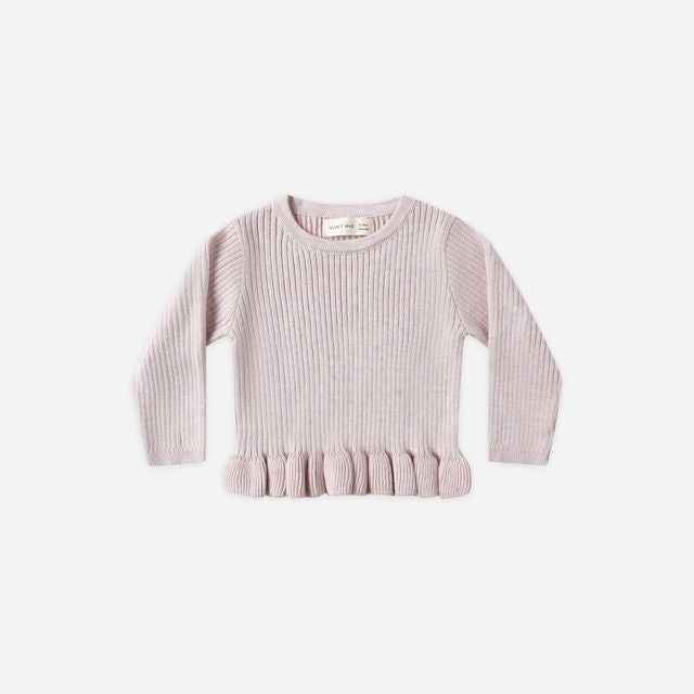 Rib Knit Peplum Top || Lilac