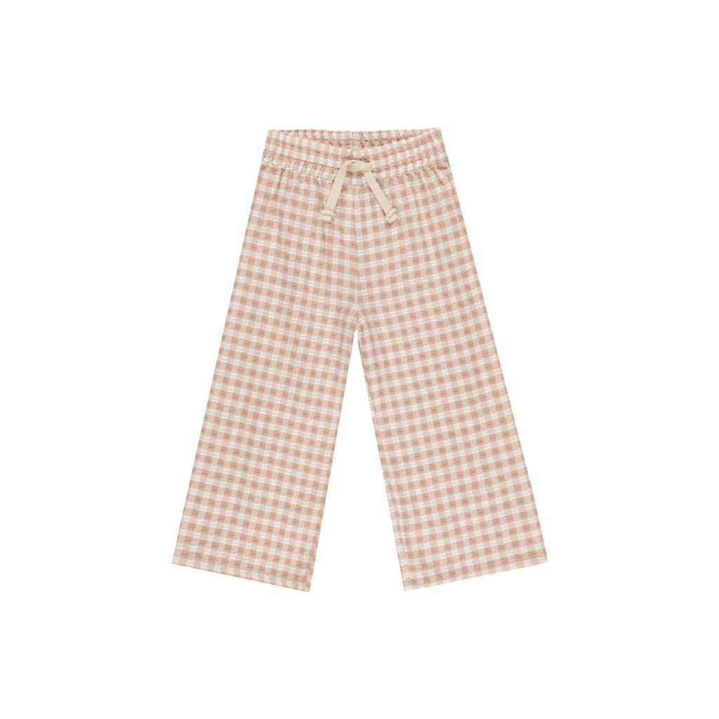 Wide Leg Pant || Pink Gingham