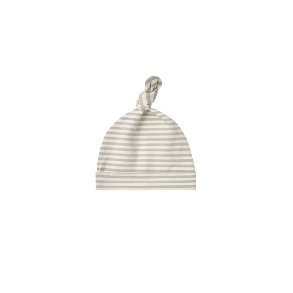 Knotted Baby Hat || Ash Stripe