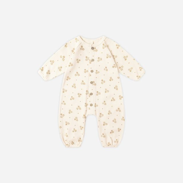 Waffle Long Sleeve Jumpsuit || Marigold