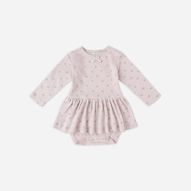 Pointelle Skirted Bodysuit || Lilac Ditsy