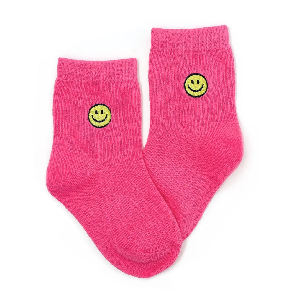 Smiley Embroidered Midi Sock
