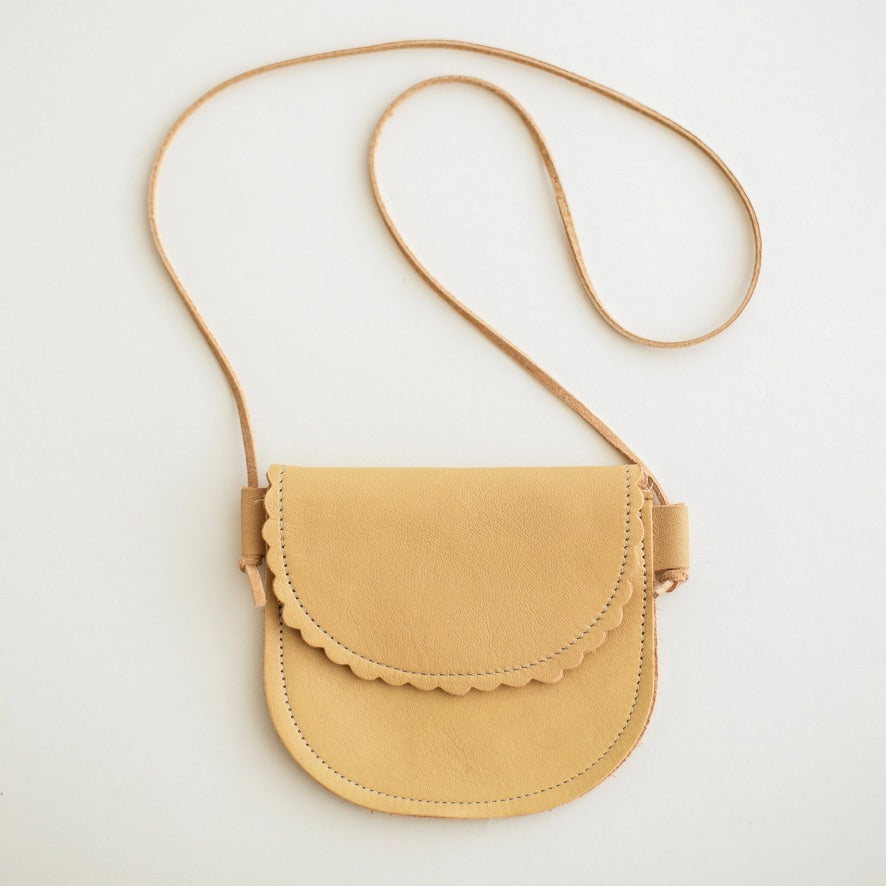 Toddler Scalloped Leather Bag