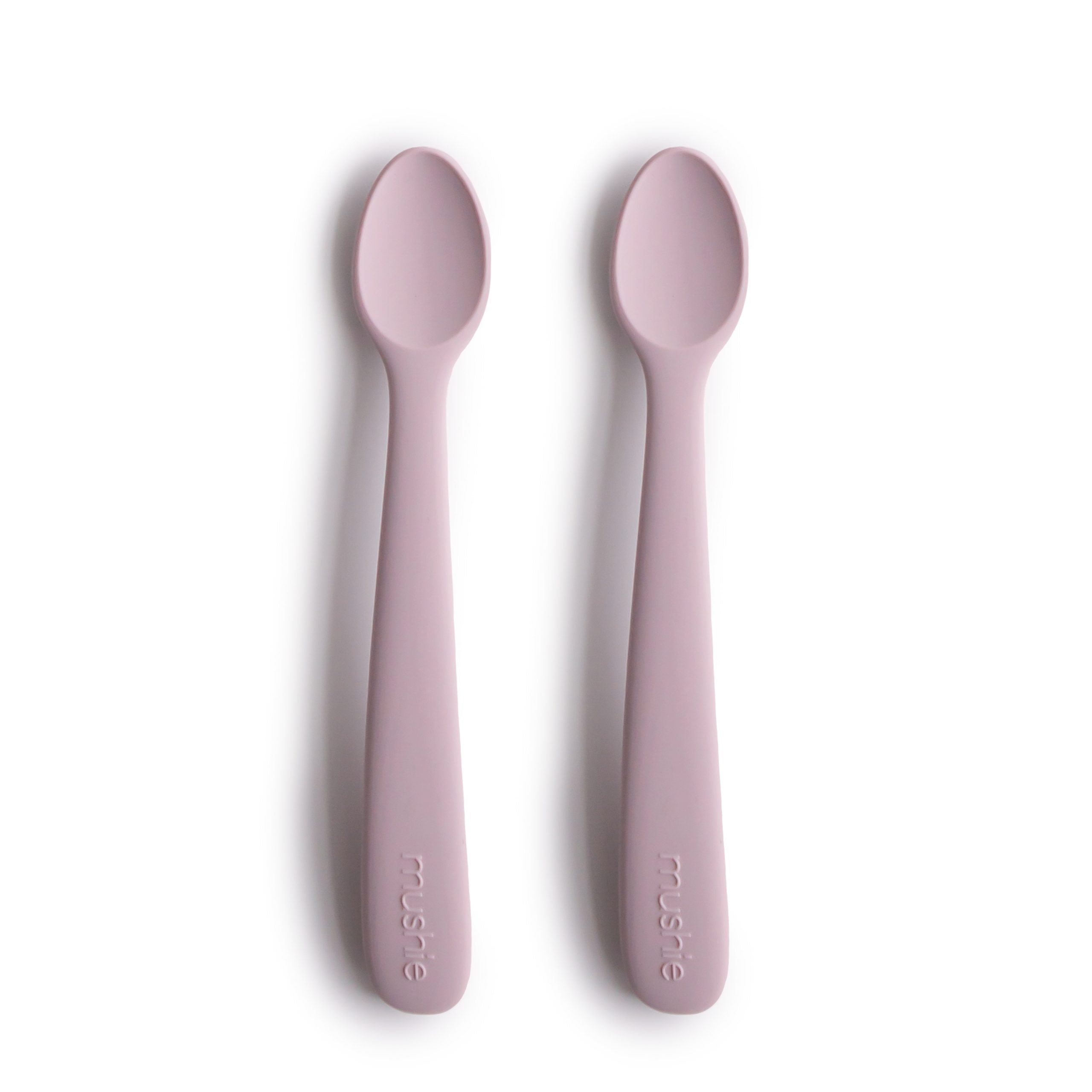 mushie Silicone Baby Feeding Spoons | 2 Pack (Ivory)