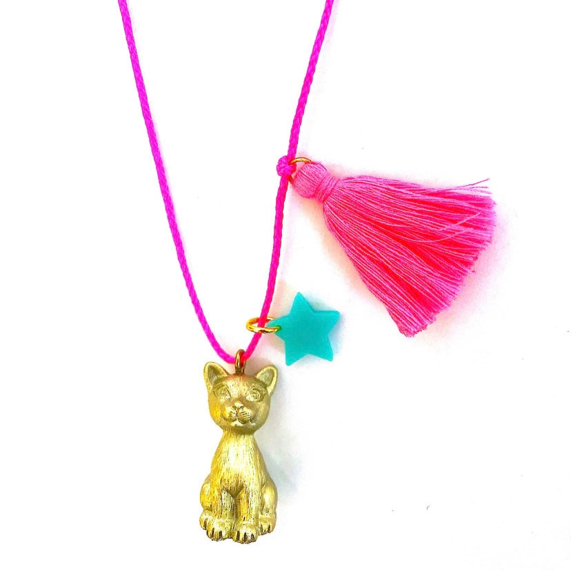 Sawyer the Gold Cat Necklace