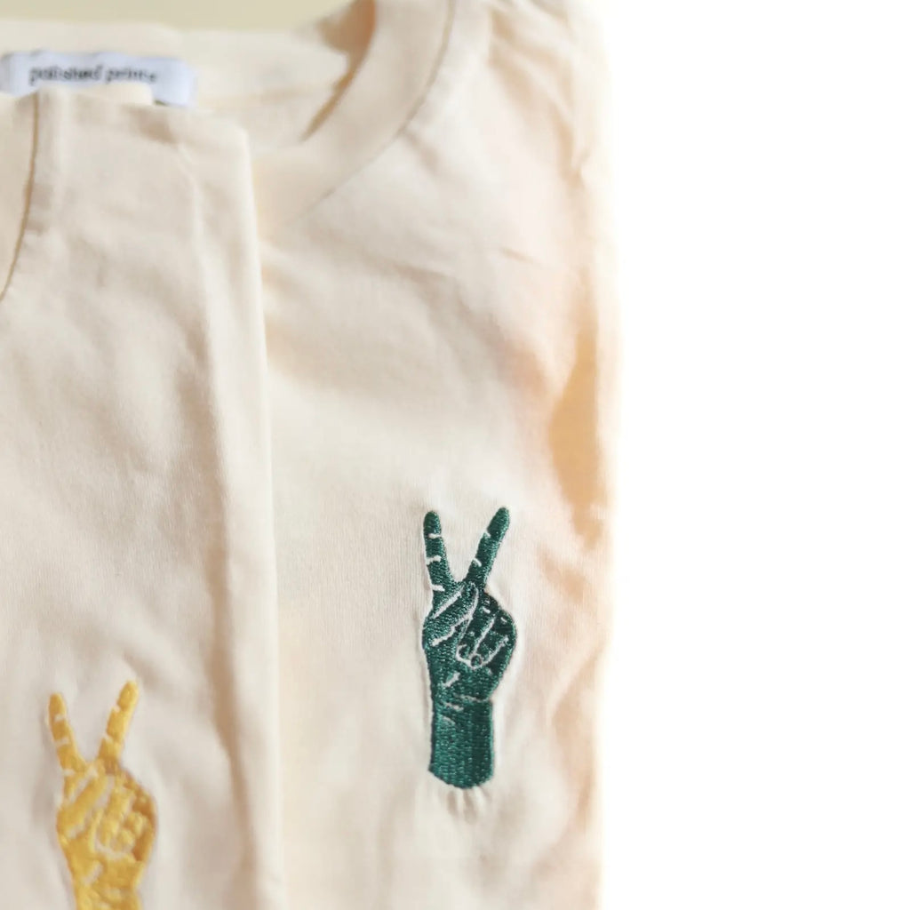 Adult - Peace Hand Embroidered Tee