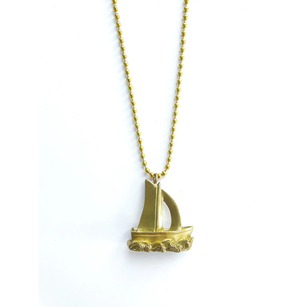 Gold Sailboat Necklace
